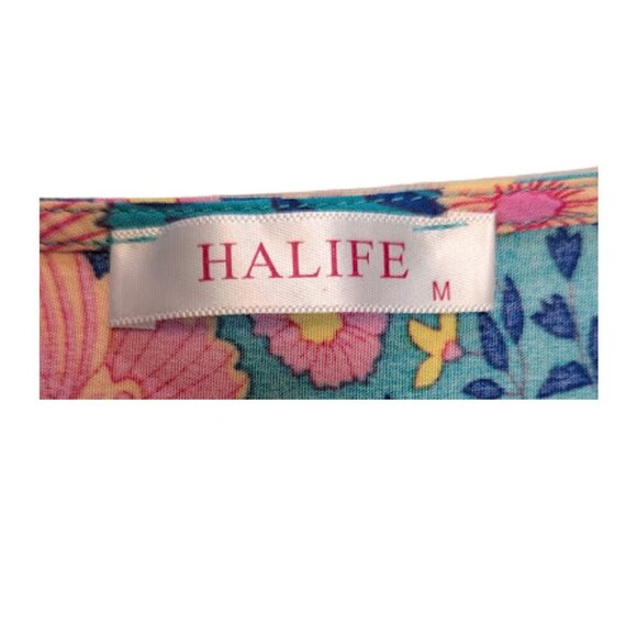 Halife Floral Boho Tassel Dress Size M – Blue Multicolor Tunic Shift - Picture 11 of 13